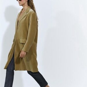 Zara Velvet Coat ZW Collection Long Trench Bloggers Favorite Sold Out NWT S/6